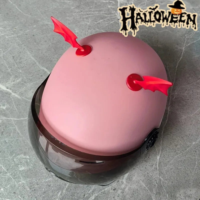 Devil Horn Wing Helmet Decor – Halloween Motorcycle Accessory