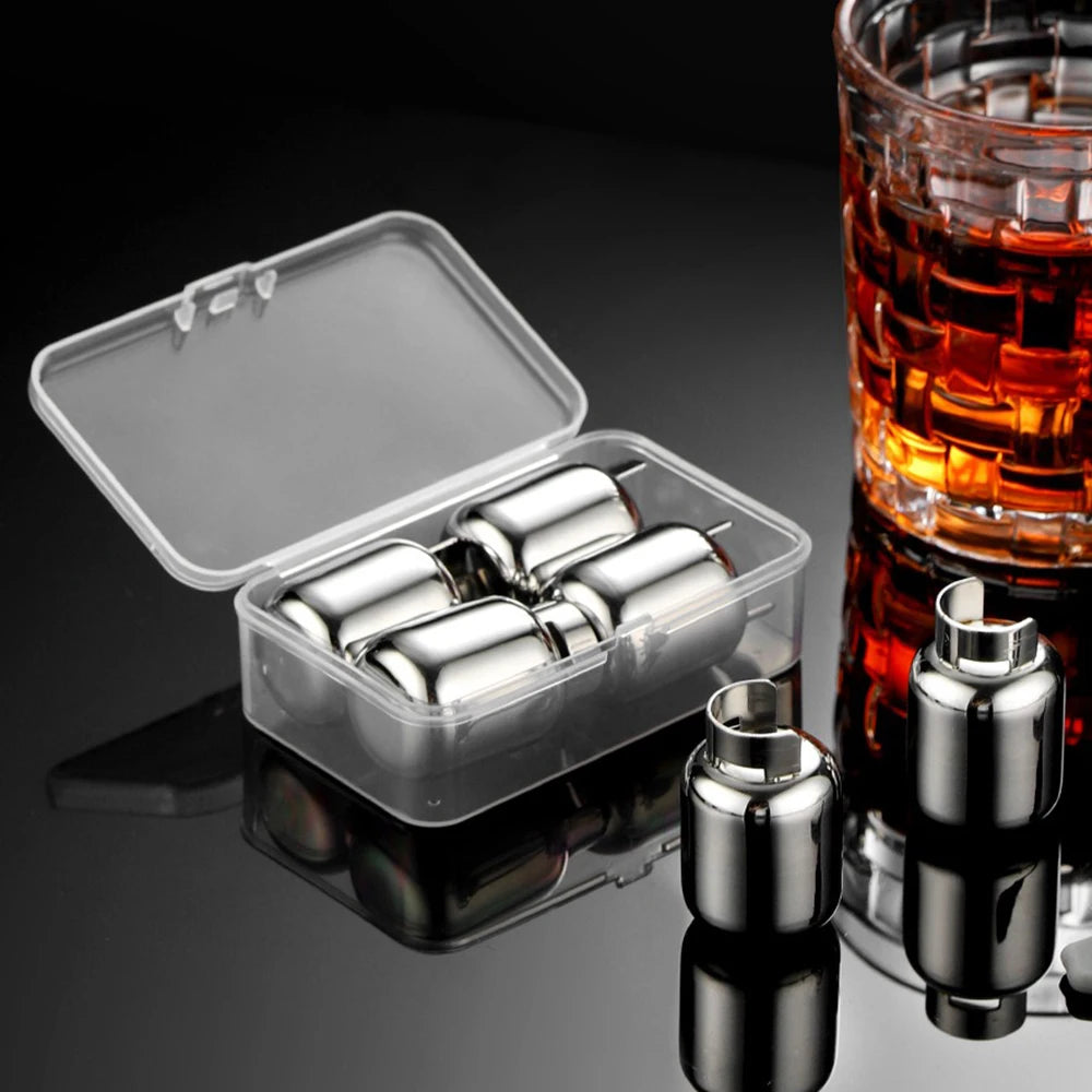 Stainless Steel Ice Cubes Whiskeygas Cylinders Ice Cube Cooler Reusable Whisky Ice Stone Whisky Rocks Bar Wine Cooler Peaceful Pleasures Health and Wellness
