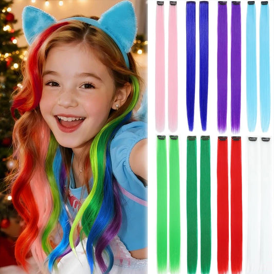 Colored Clip-In Hair Extensions | 55cm Synthetic Weft Clip-In Hair Extensions Peaceful Pleasures Health and Wellness