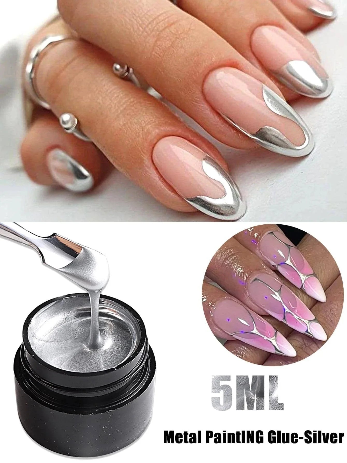 Chrome Gel Nail Polish – Gold, Silver & Rose Gold Mirror Effect
