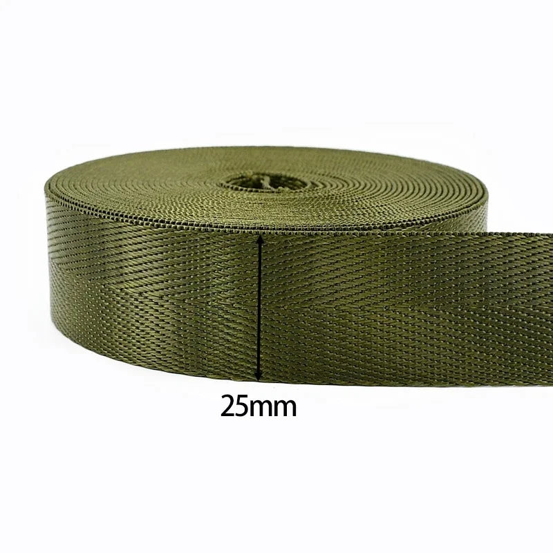 20/25/32/38/50mm ArmyGreen Nylon Webbing for Bag Strap 5Meters Dog Collar Ribbon Tapes Luggage Belt Bias Binding Sewing Trims Peaceful Pleasures Health and Wellness RD001-ArmyGreen-25mm