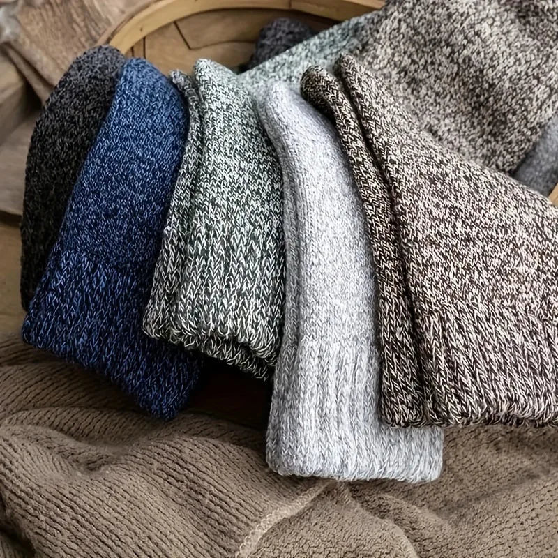 3/5Pair Men's Winter Merino Wool Socks High Quality Thick Warm Harajuku Retro Snow Casual Antifreeze Cashmere for Men Peaceful Pleasures Health and Wellness