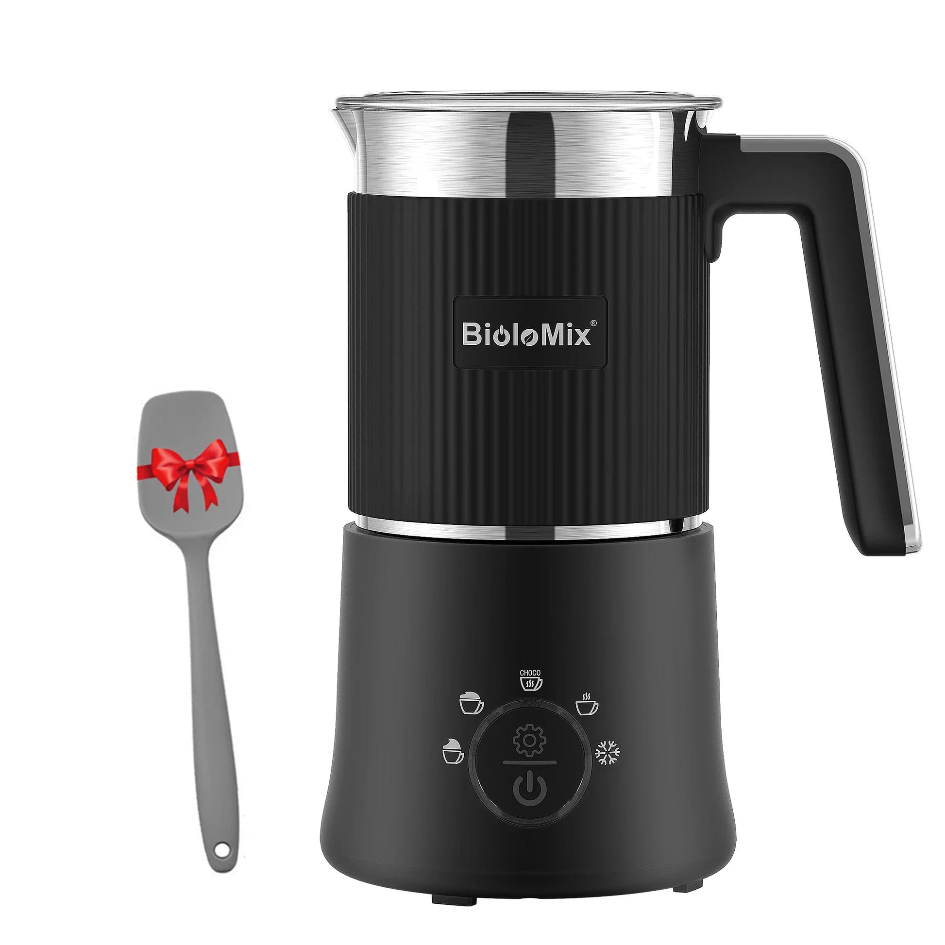 BioloMix 5-in-1 Detachable Milk Frother & Steamer 500W Milk Frother Peaceful Pleasures Health and Wellness Black Russian Federation UK