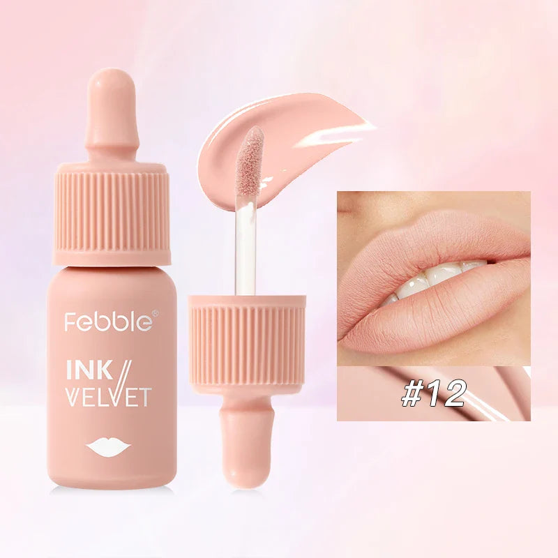 Febble 6-Shade Matte Velvet Liquid Lipstick – Long-Lasting Nude