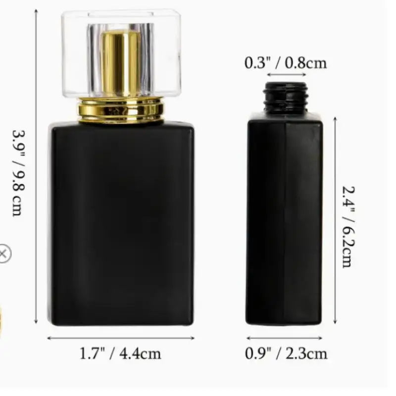 30/50ml Bright Black Perfume Bottle Glass Empty Bottle High-end Portable Spray Makeup Water Bottle Mist Peaceful Pleasures Health and Wellness