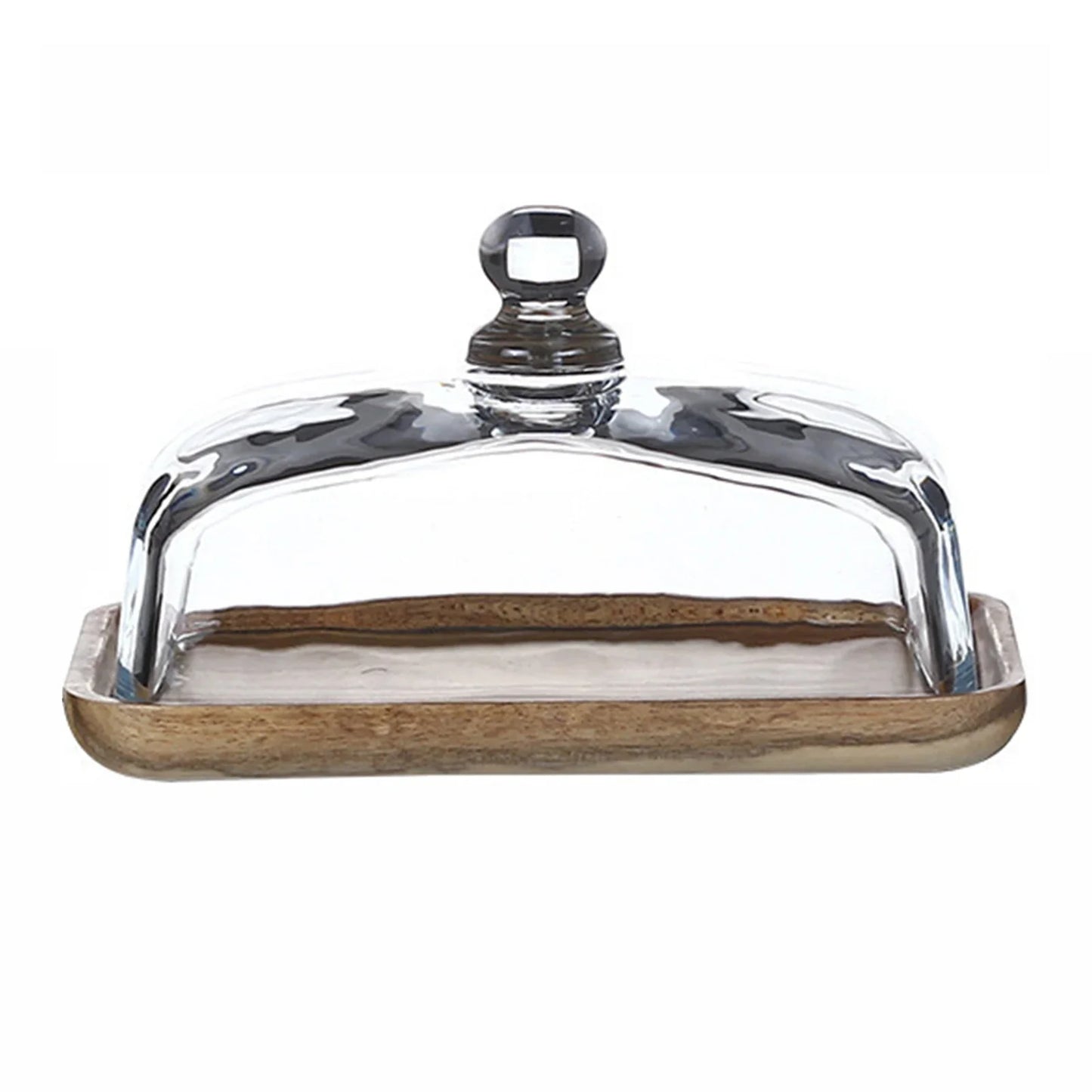 Bamboo Cake Stand with Transparent Lid | Large Dessert Tray