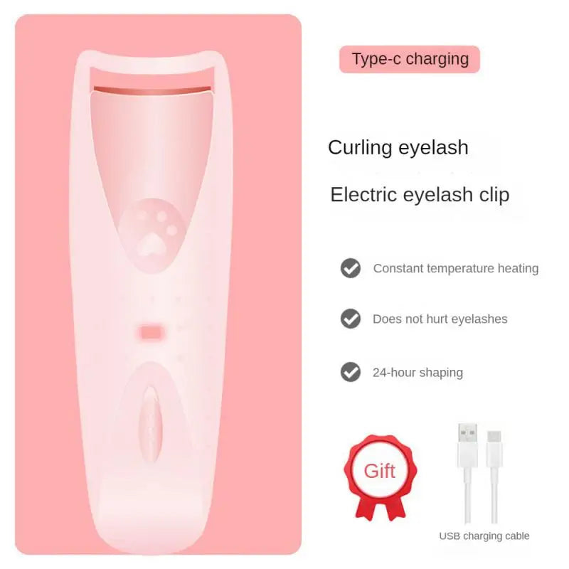2pcs USB Rechargeable Heated Eyelash Curler - Fast Heating, Long-Lasting Curls, Safe & Portable Makeup Tool for Perfect Lashes Peaceful Pleasures Health and Wellness Pink