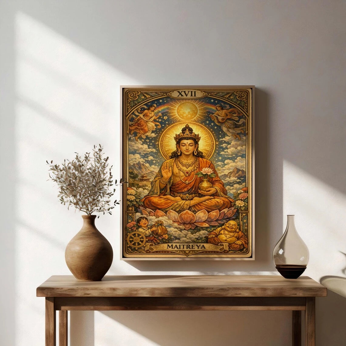 Modern Maitreya Spiritual Canvas Wall Art Print | Home Decor