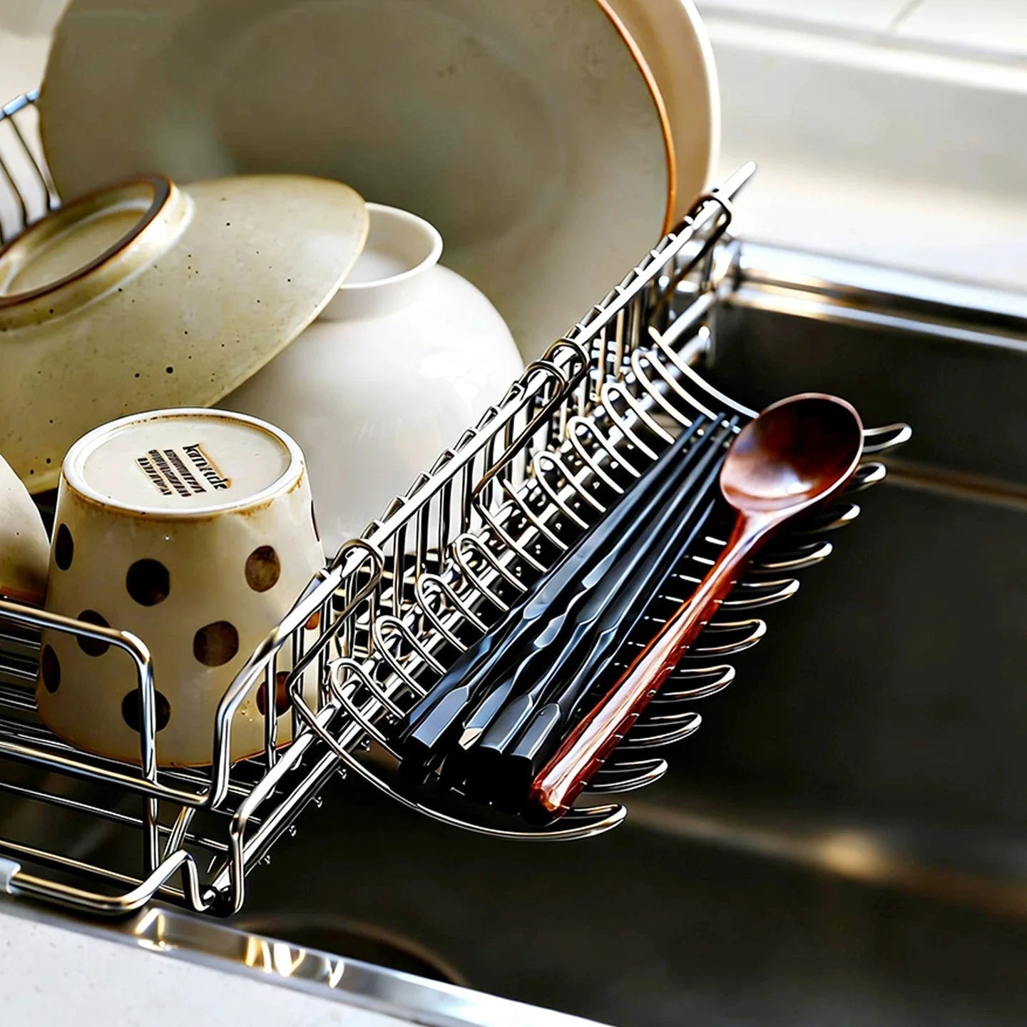 Expandable Stainless Steel Sink Drain Rack & Organizer Sink Drain Rack Peaceful Pleasures Health and Wellness