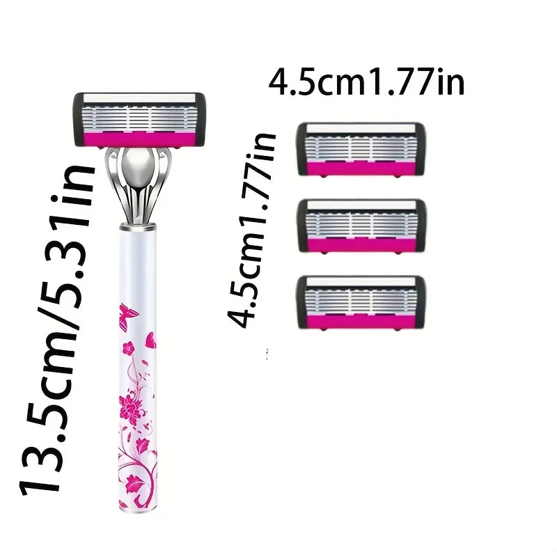 Men's 6-Blade Reusable Razor with Replaceable Head