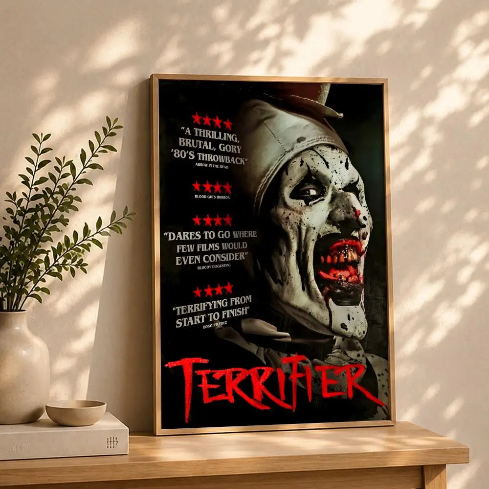 Terrifier Movie Poster HD Self-Adhesive Waterproof Wall Art Movie Wall Poster Peaceful Pleasures Health and Wellness White2 21X30cmNoframe