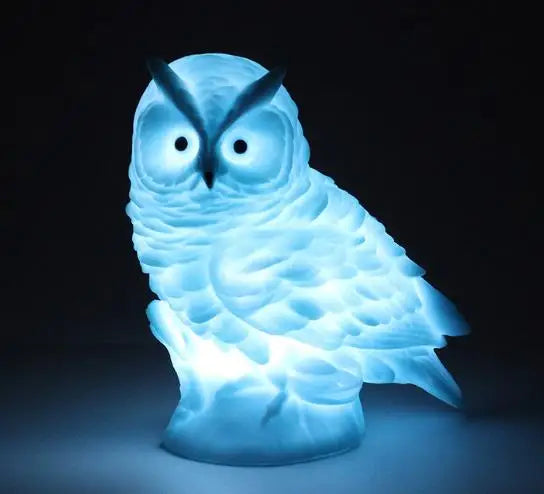 Cartoon Owl LED Night Light | Bedside Ambient Desk Decor