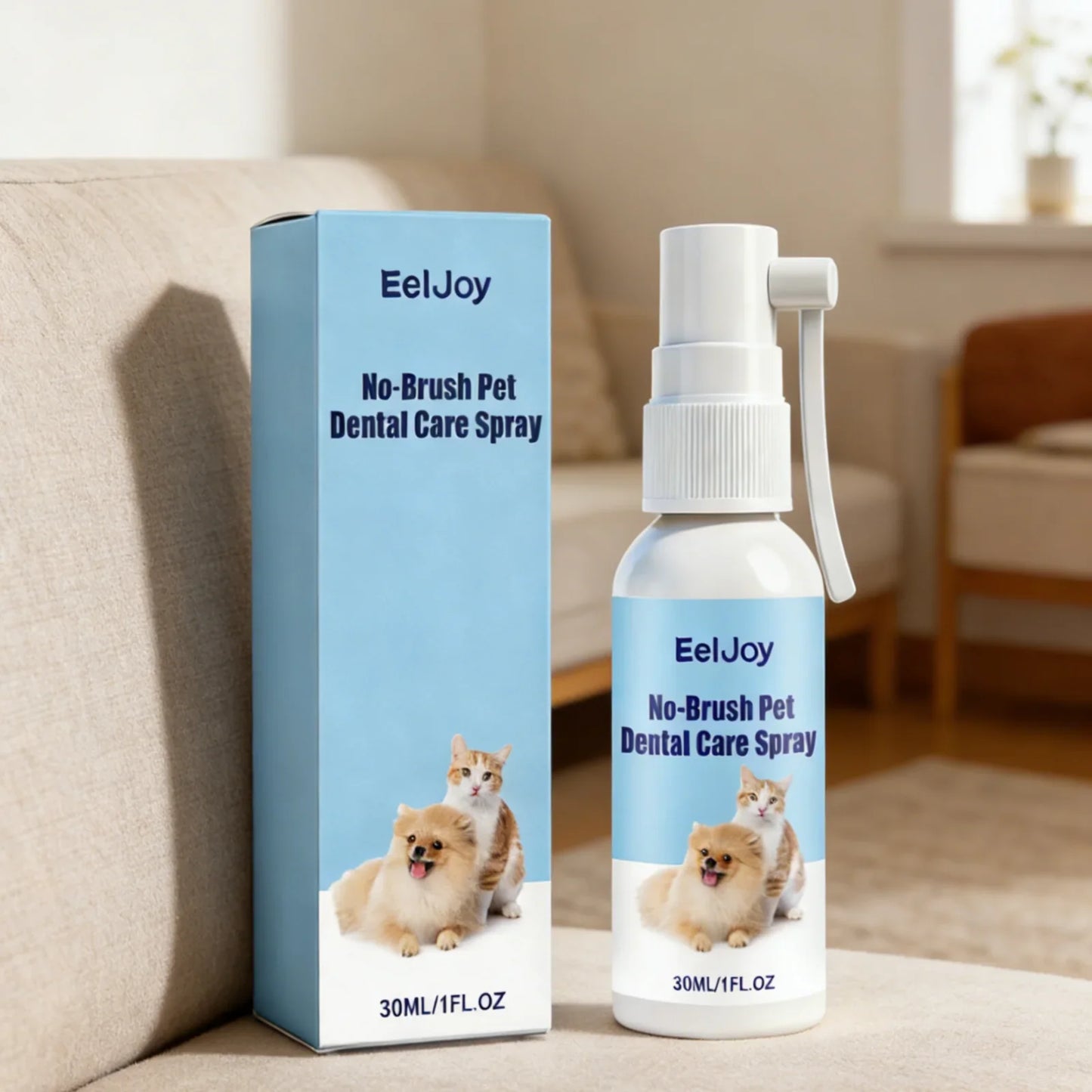EelJoy No-Brush Pet Dental Spray for Dogs & Cats – 30ml