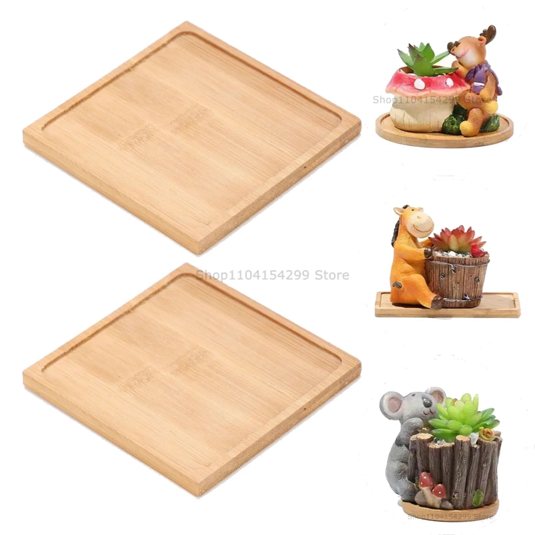 Bamboo Multi-Purpose Tray Set | Plant, Kitchen & Bathroom Use