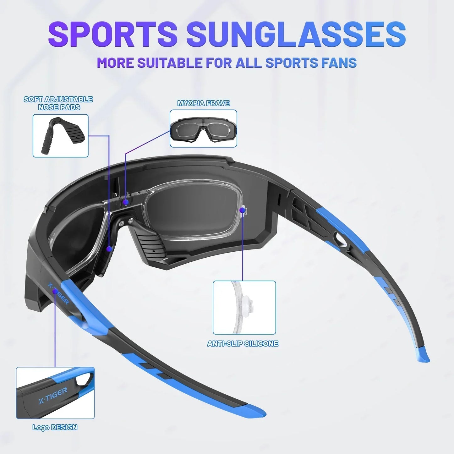 X-TIGER Polarized Cycling Glasses UV400 Sports Sunglasses