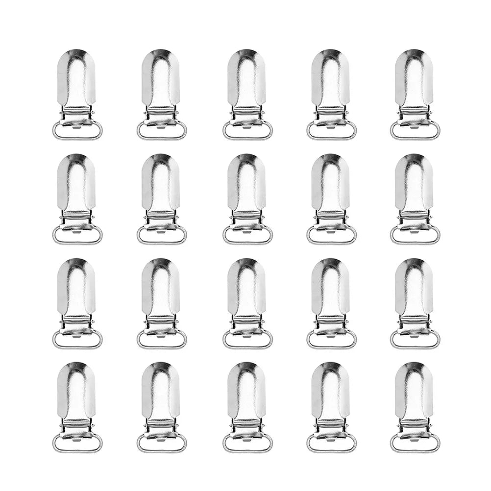 25Pcs Metal Suspender Clips Strong Iron Clips with Plastic Insert for Craft Holders DIY Garment Accessories Fasteners Peaceful Pleasures Health and Wellness 3.5X3X0.5CM