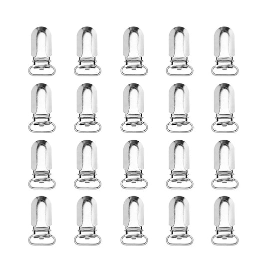 25Pcs Metal Suspender Clips Strong Iron Clips with Plastic Insert for Craft Holders DIY Garment Accessories Fasteners Peaceful Pleasures Health and Wellness 3.5X3X0.5CM