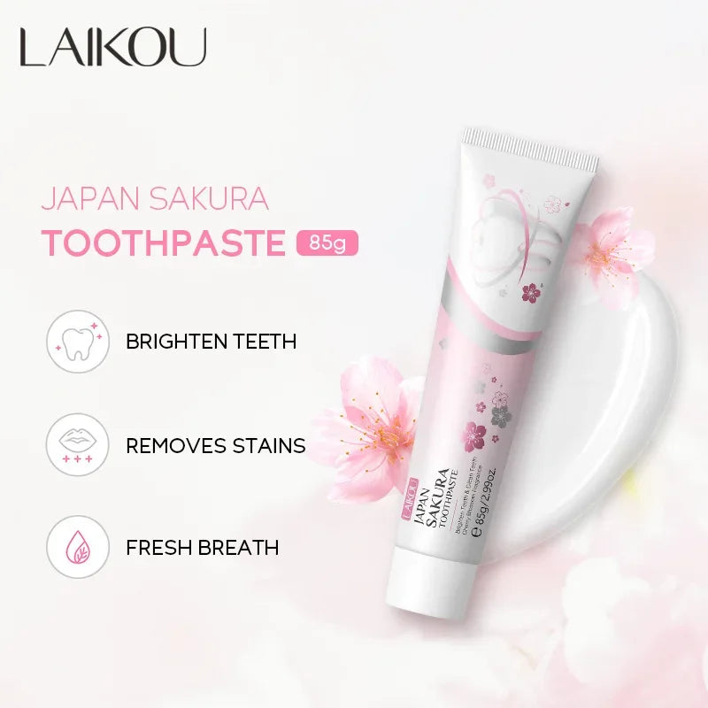 LAIKOU Sakura Whitening Toothpaste – Stain Removal & Fresh Breath