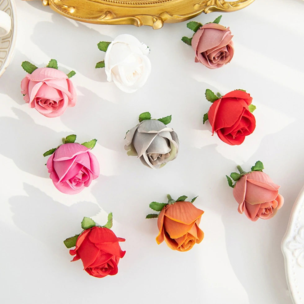 Silk Artificial Rose Heads for Wedding, Crafts & Home Decor
