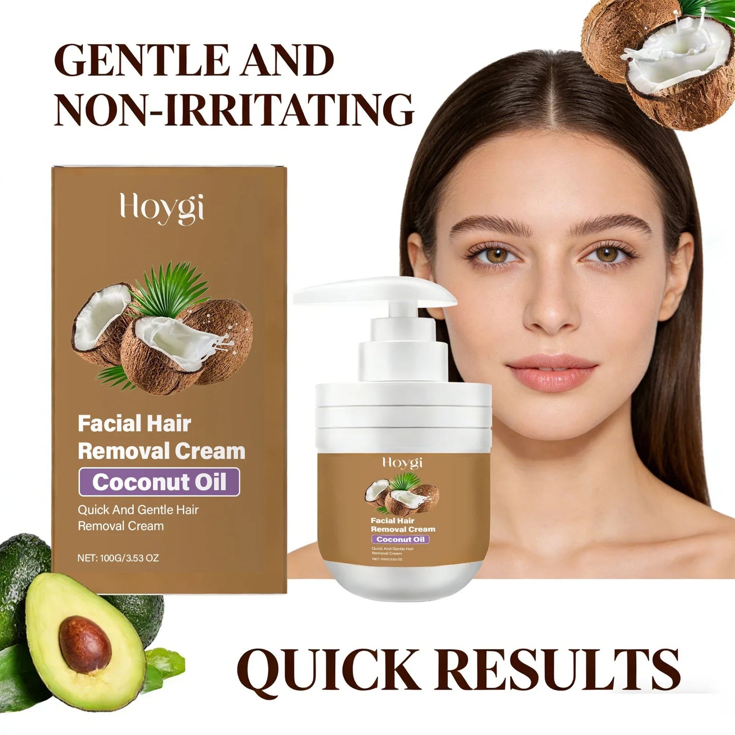 Hoygi Coconut Oil Hair Removal Cream – Painless & Fast