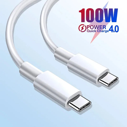 100W USB-C to USB-C Fast Charge Cable | 1M & 2M PD Cord USB-C Charging Cable Peaceful Pleasures Health and Wellness
