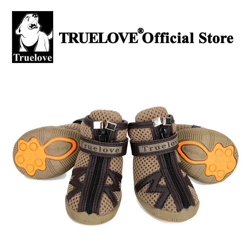 Truelove Mesh Fabric Dog Shoes Pet Dog Boots Waterproof Reflective Rugged Anti-Slip Sole Skid-Proof Outdoor for Small Dog S5911 Peaceful Pleasures Health and Wellness