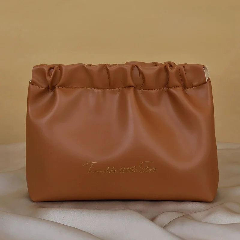 Vegan Leather Travel Makeup Bag | PU Cosmetic Pouch Women
