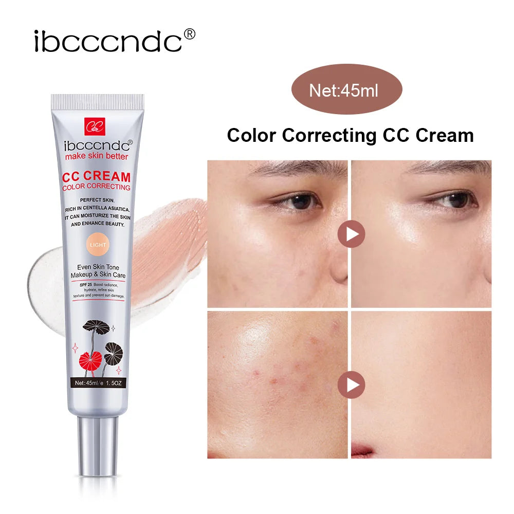 Color Correcting CC Cream Moisturizing Waterproof Anti-sweat Makeup Before Concealer Lasting Women Makeup Change CC Cream Peaceful Pleasures Health and Wellness