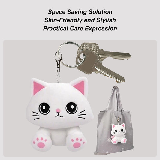 Grocery Shopping Bags Plush Animal Reusable Grocery Bags Foldable Handbag With Keychain Storage Organizer For Women Travel Peaceful Pleasures Health and Wellness