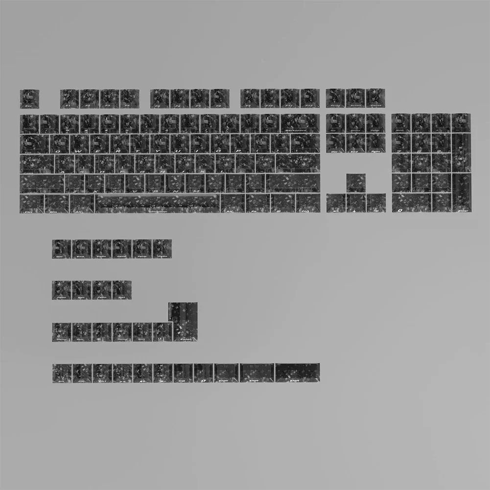 Carbon Fiber 132-Key Transparent Keycaps | RGB Mechanical Keyboard