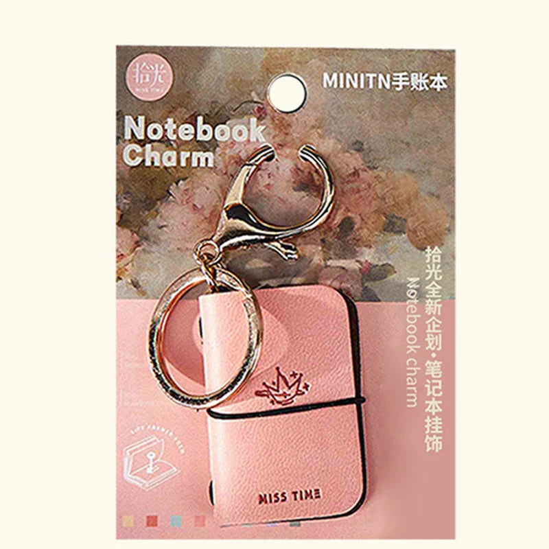 PU Leather Mini Notebook Keychain – Portable Diary Backpack Charm