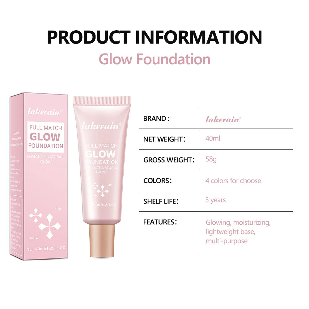 4colors Glow Foundation Liquid Natural Concealer For Long Duration Moisturizing Waterproof Contouring Highlights Makeup Products Peaceful Pleasures Health and Wellness