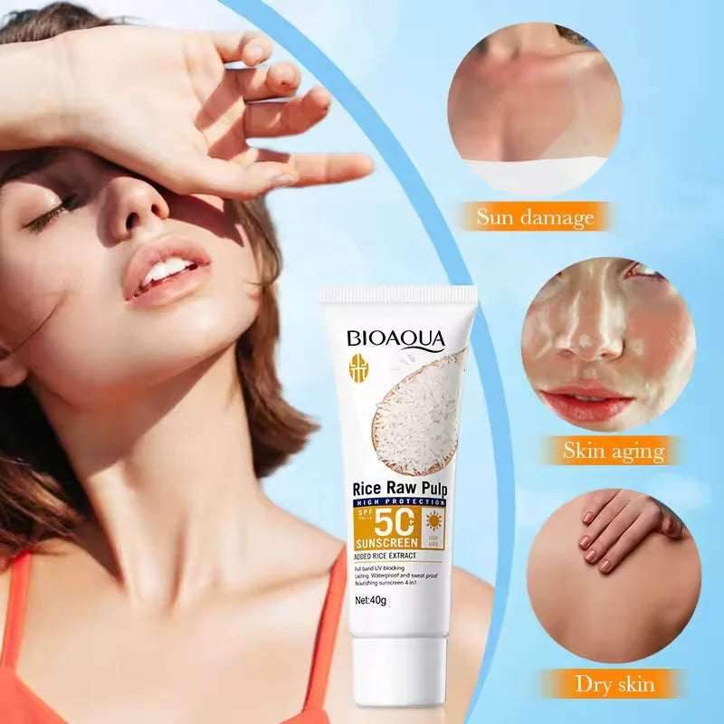 Facial Sunscreen Cream SPF 50+ Body Protector Solar Lotion Long-Lasting Non-Greasy Prevent Sunburn UV Protection Sun Sunblock Peaceful Pleasures Health and Wellness