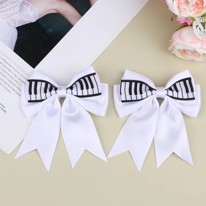 Piano Key Bow Hair Clip – Musical Non-Slip Grip for Women