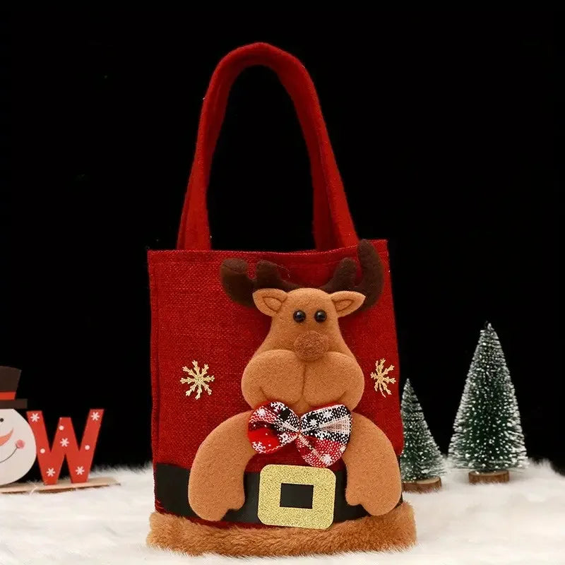 Reusable Christmas Gift Bags – Santa Reindeer Snowman Designs