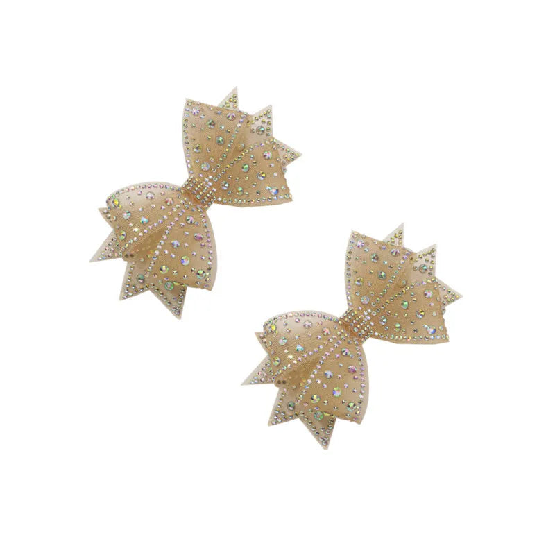 Rhinestone Bow Shoe Clips – Mesh Diamond Wedding Buckles