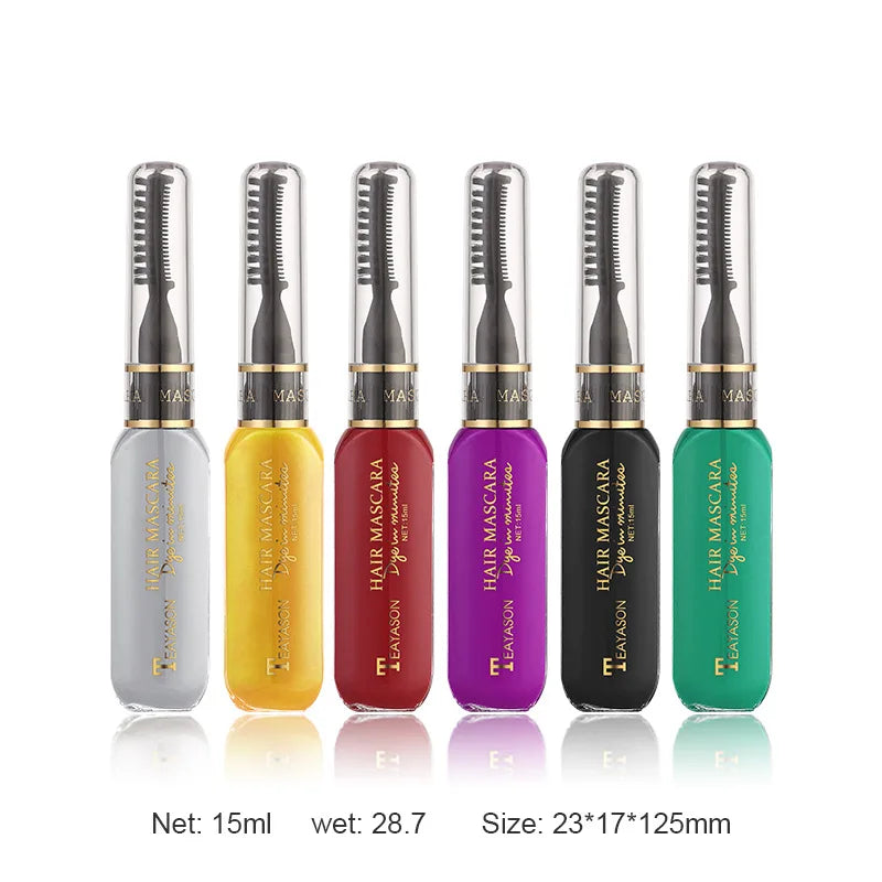 Disposable Hair Colour Dye Temporary Hair Dye Mascara Dual Purpose Washable Hair Coloring Cream DIY Dying Hairstyle Supplies Peaceful Pleasures Health and Wellness