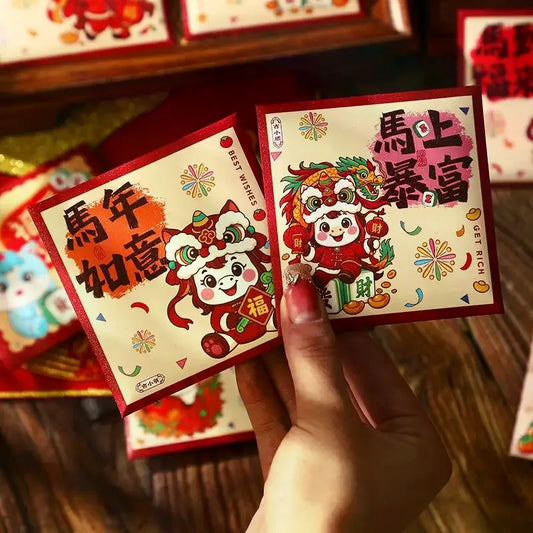 2026 Horse Year Red Envelopes – 6-Pack Lucky Money Bags Festive Gift Envelope Oasis Select