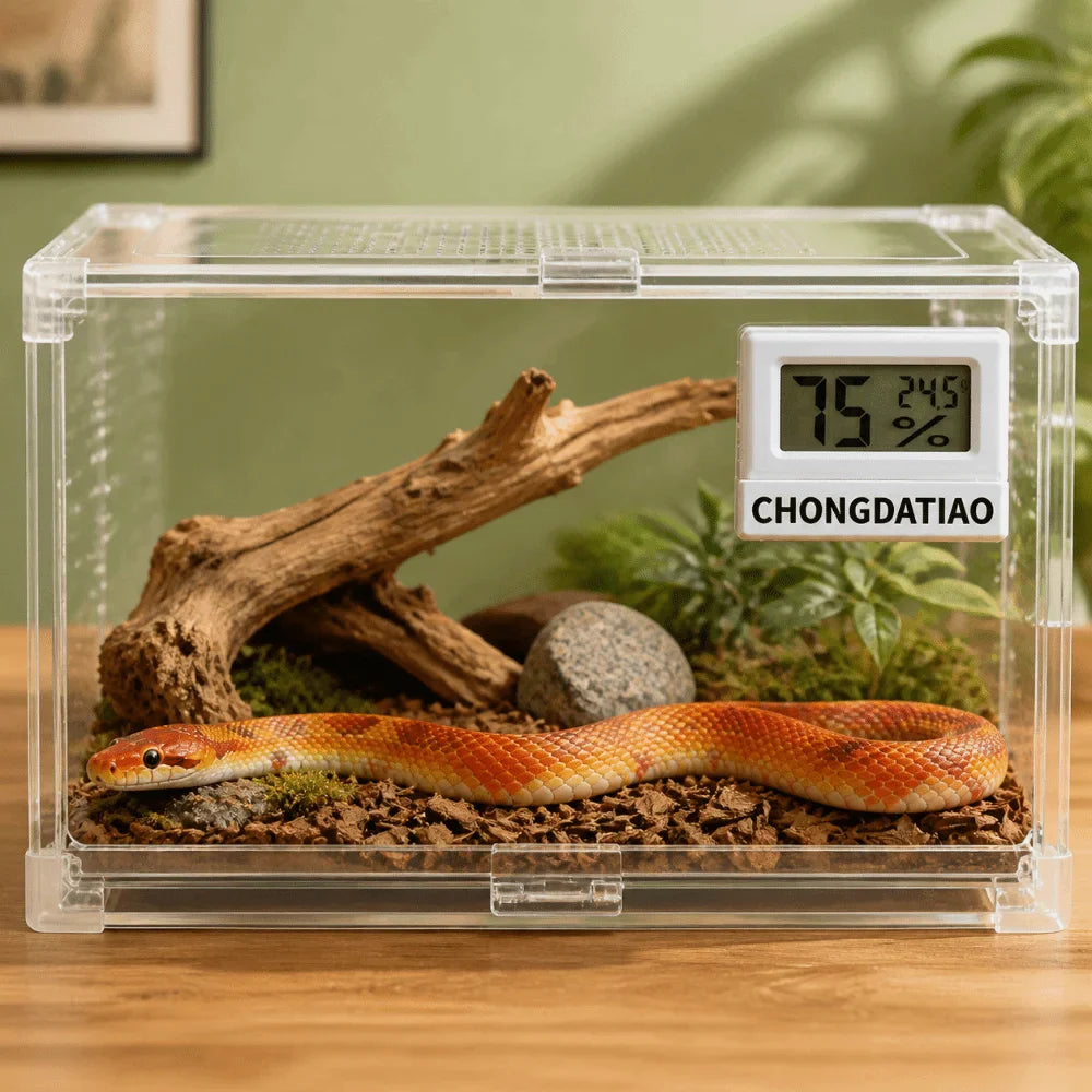 Reptile Thermometer & Hygrometer – LCD Magnetic Mini Meter