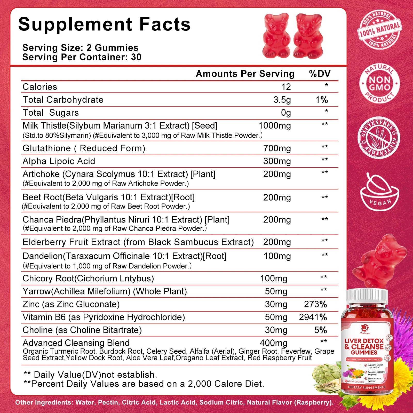 Milk Thistle Extract Gummies – Liver & Detox Support 60ct Peaceful Pleasures Health and Wellness