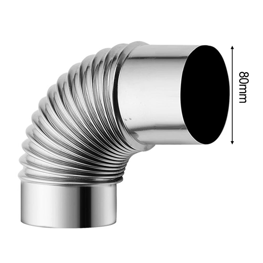 50- Stainless Steel Flue Pipe 90 Degree Elbow Stoves Fireplaces