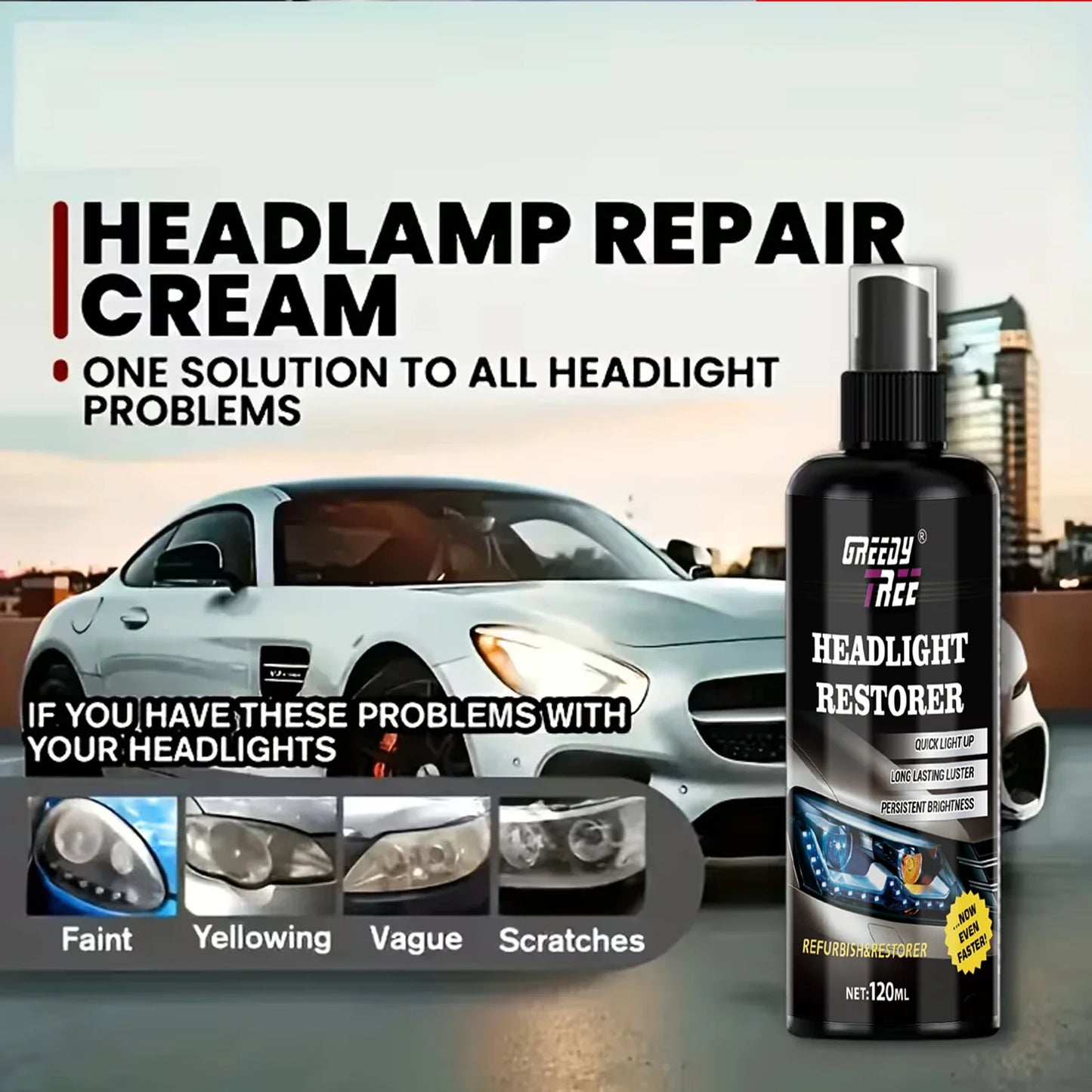 Headlight Restoration Kit – Anti-Yellowing & Oxidation Coating