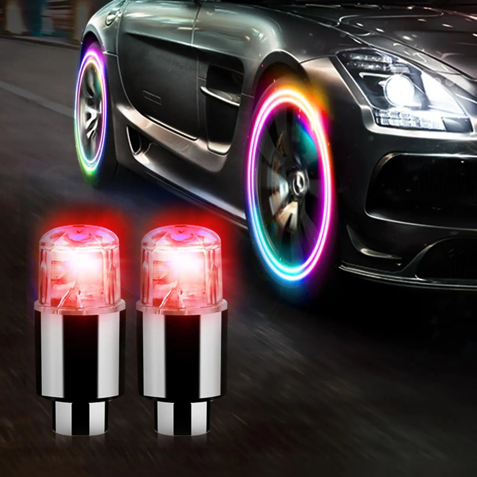LED Tire Valve Cap Lights for Car, Bike & Motorcycle Wheels LED Valve Cap Lights Peaceful Pleasures Health and Wellness