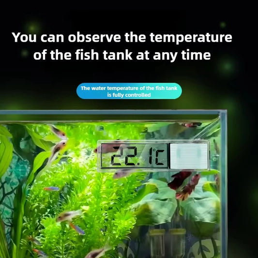 Digital Electronic 3D Aquarium Thermometer Fish Tank Temp Meter Plastic Metal Gold Silver New Arrival Peaceful Pleasures Health and Wellness