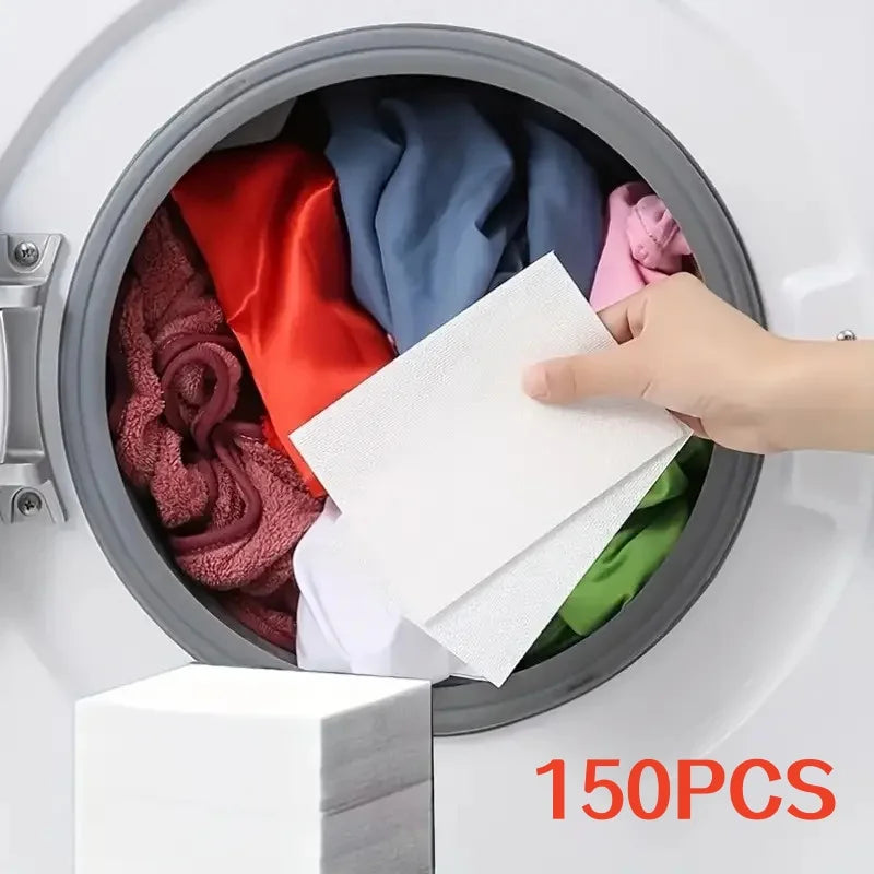 150 Pieces (3 Packs) of Laundry Color Catcher Sheets, Anti-Color Transfer Sheets, Anti-Dyeing Color-Absorbing Paper for Home Washing Machines, Protects Clothes from Discoloration and Keeps Them from Fading Peaceful Pleasures Health and Wellness 150 Pieces