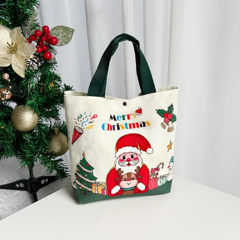 Christmas Canvas Gift Tote Bags | Holiday Candy & Gift Bags