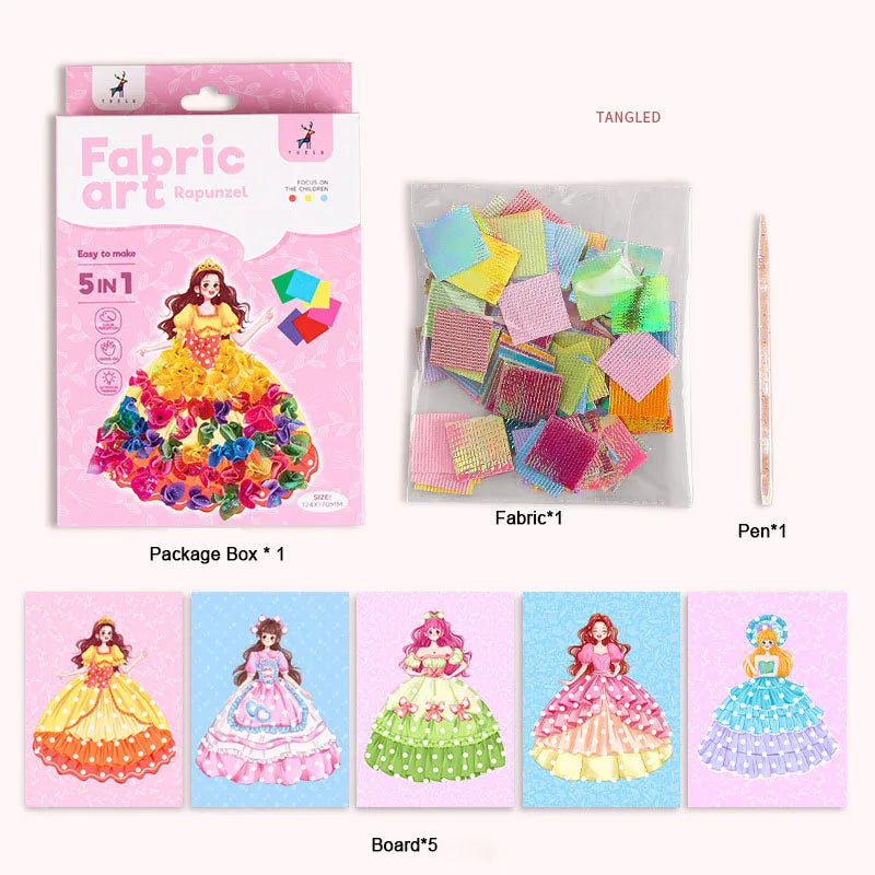Poke-in Art Crafts Kids Puzzle Fabric Puncture Painting Magical