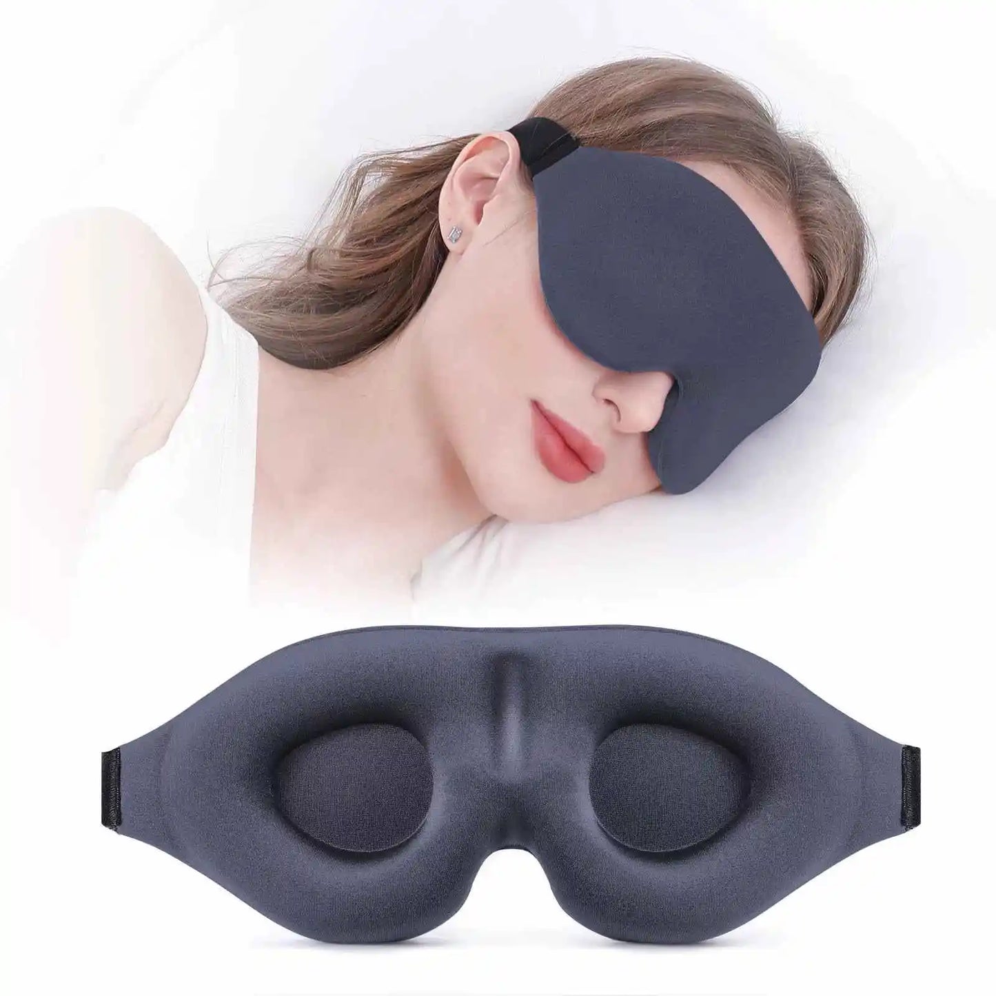 Eye Mask for Sleeping 3D Contoured Cup Blindfold Concave Molded Night Sleep Mask Block Out Light with Women Men Peaceful Pleasures Health and Wellness GRAY