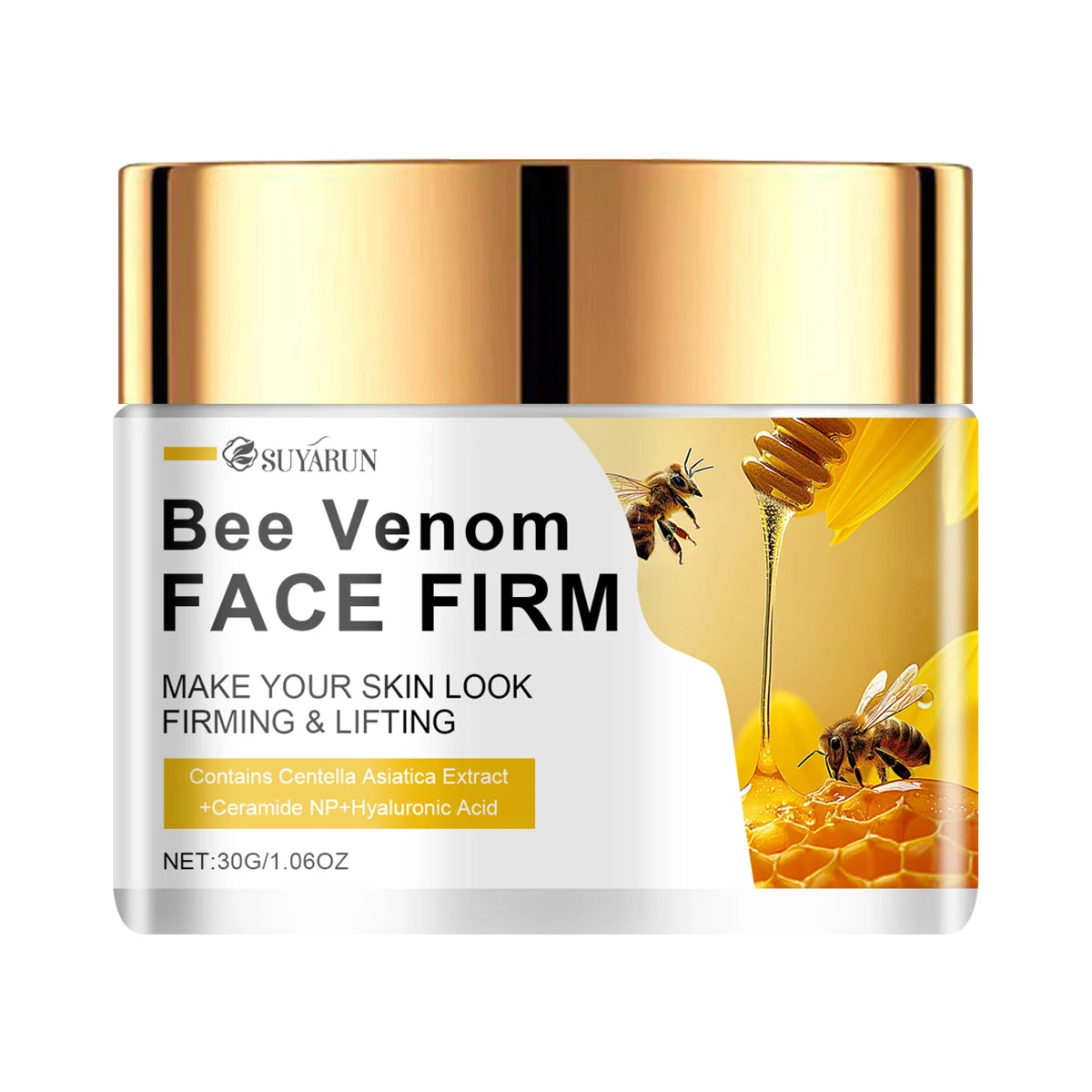 SUYARUN Bee Venom Collagen Anti-Aging Face Cream | Firming Lifting Moisturizer | Wrinkle Reduction | 24H Hydration. Peaceful Pleasures Health and Wellness 30g