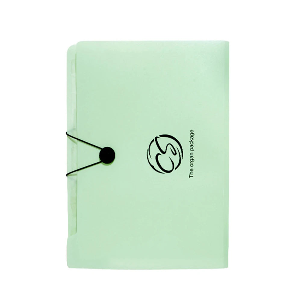 Handheld Organ Bag Folder A4 Large Capacity Student Exam Paper Storage Bag 13 Layers Ticket File Classification Storage Bag Peaceful Pleasures Health and Wellness green
